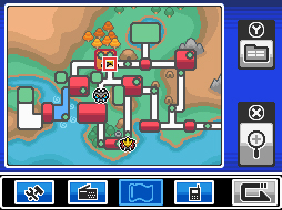 Johto — in-game map from Pokémon HeartGold & SoulSilver · Pokégear