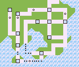 Kanto — in-game map from Pokémon Red, Blue & Yellow