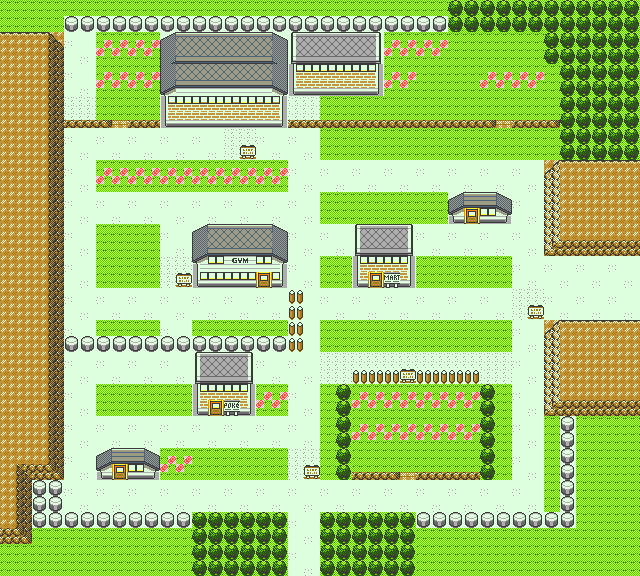 Pewter City — in-game area map from Pokémon Gold, Silver & Crystal