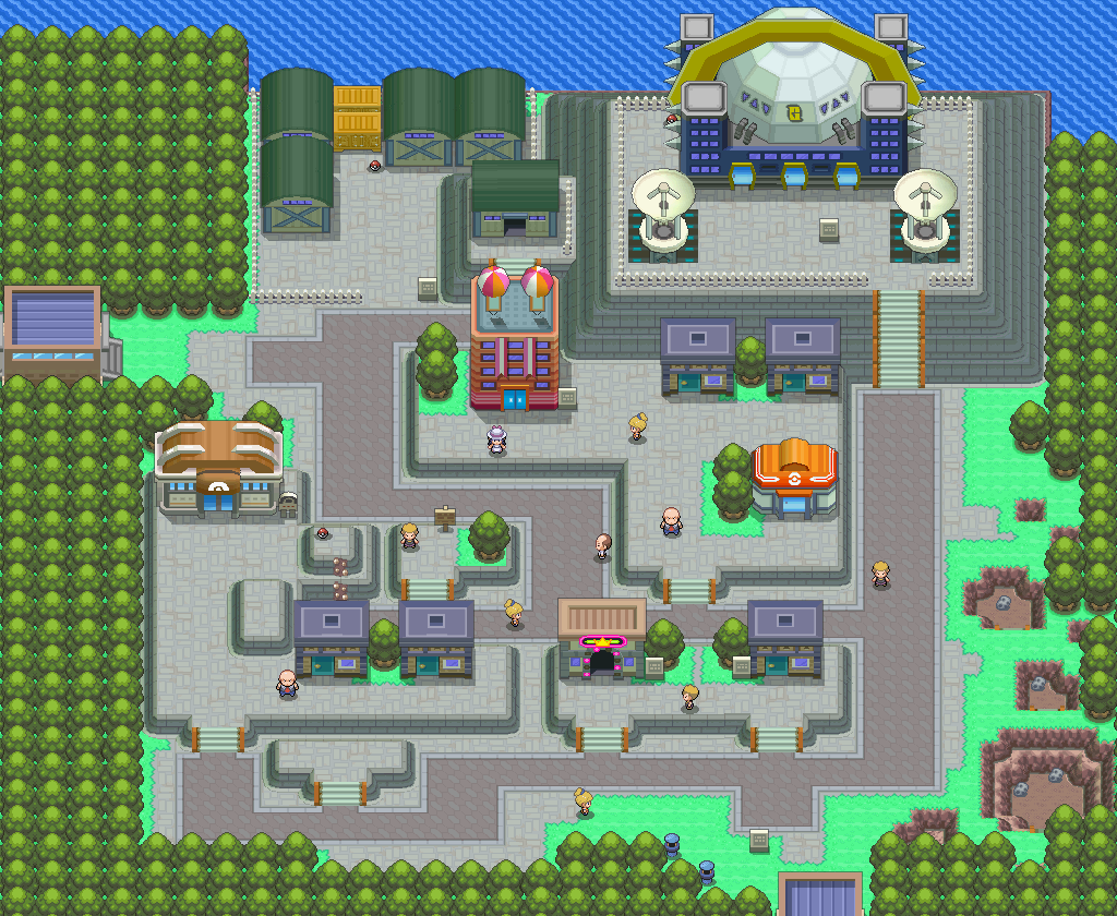 Veilstone City — in-game area map from Pokémon Platinum