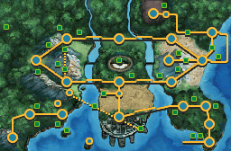 Unova — in-game map from Pokémon Black 2 & White 2